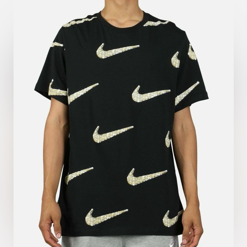 SOLD Mens Nike NSW Bling/Gold Diamond Swoosh T Shirt Small